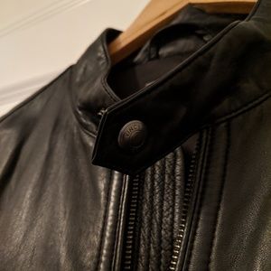 VINCE Men's 100% Lamb Leather Moto Jacket